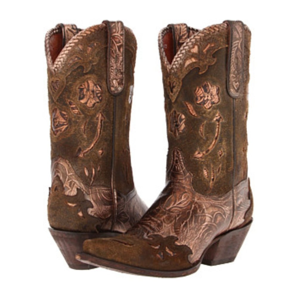 Dan Post Bronze floral handcrafted boots nwt 8.5